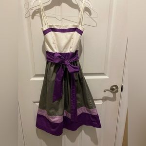 Max and Cleo Strapless Dress White and Purples Size 6